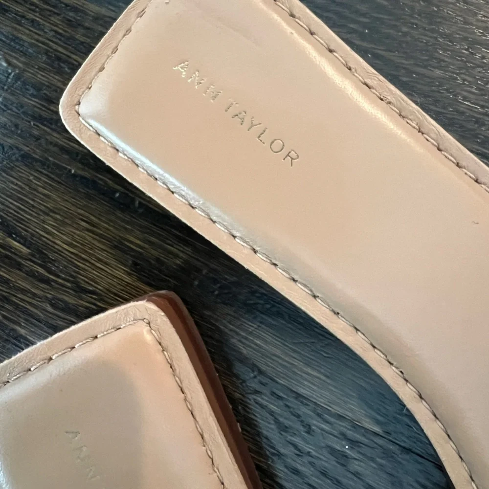 Ann Taylor Woven Puffy Leather Slides size 10